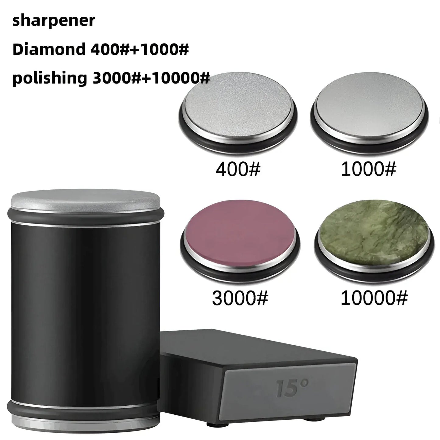 Dual-Angle Rolling Wheel Knife Sharpening Tool with Steel Edge