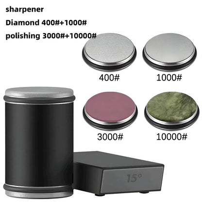 Dual-Angle Rolling Wheel Knife Sharpening Tool with Steel Edge
