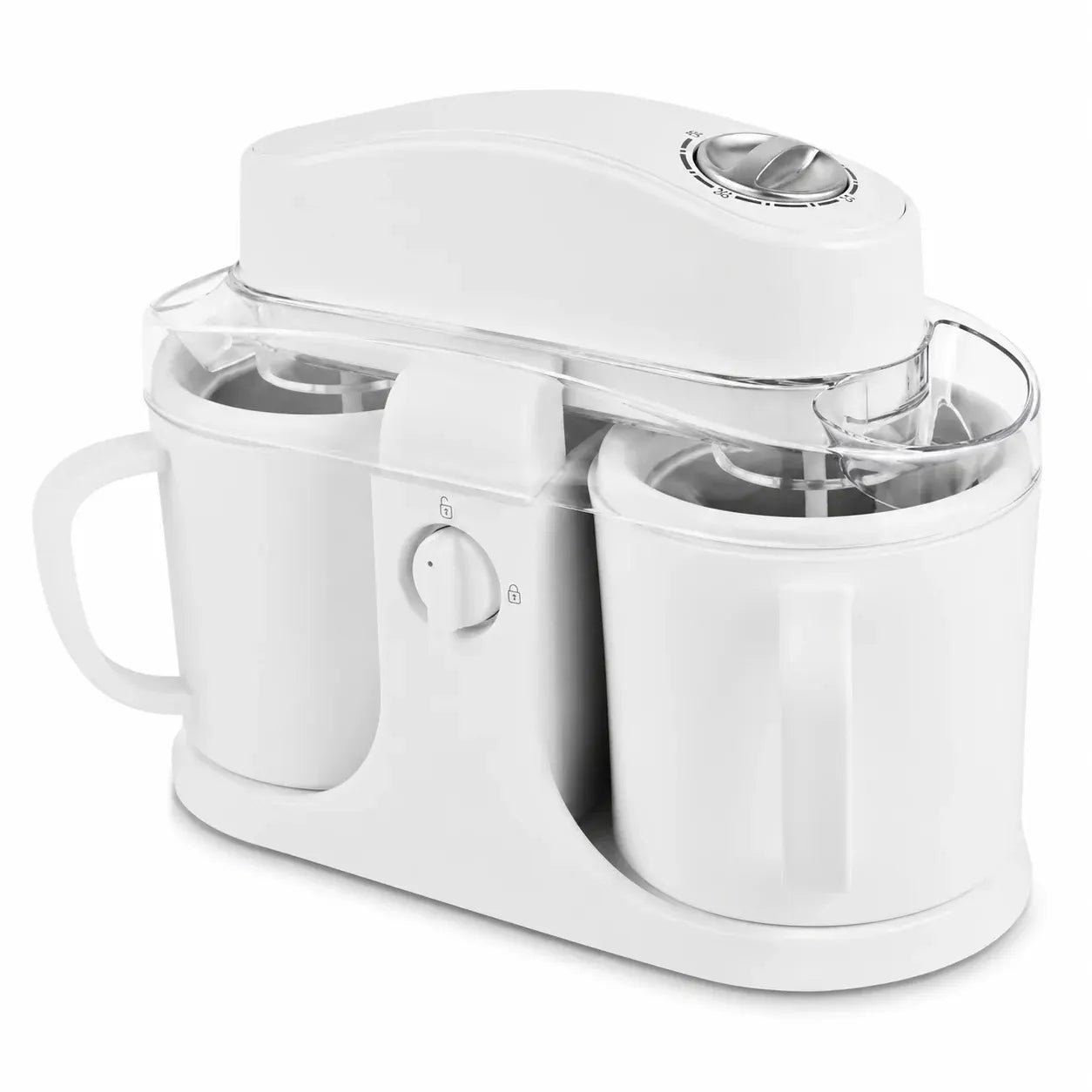 Dual Bowl Countertop Frozen Dessert Maker for Homemade Ice Cream