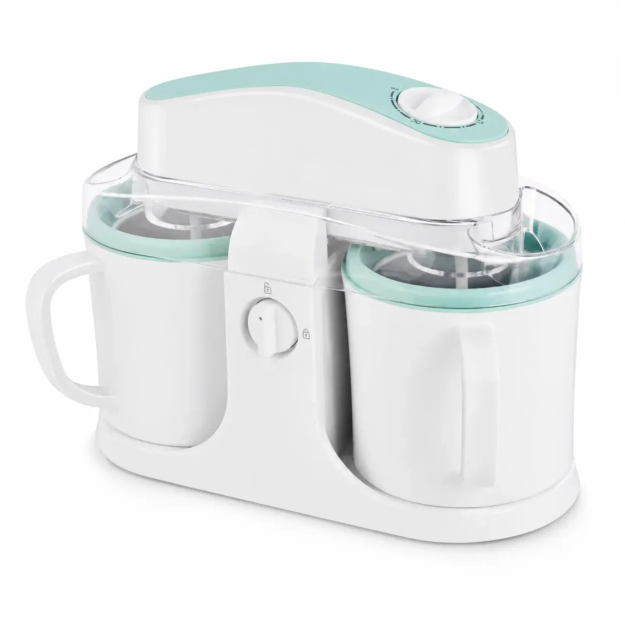 Dual Bowl Countertop Frozen Dessert Maker for Homemade Ice Cream