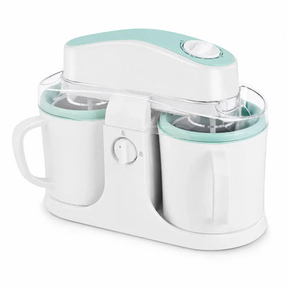 Dual Bowl Countertop Frozen Dessert Maker for Homemade Ice Cream