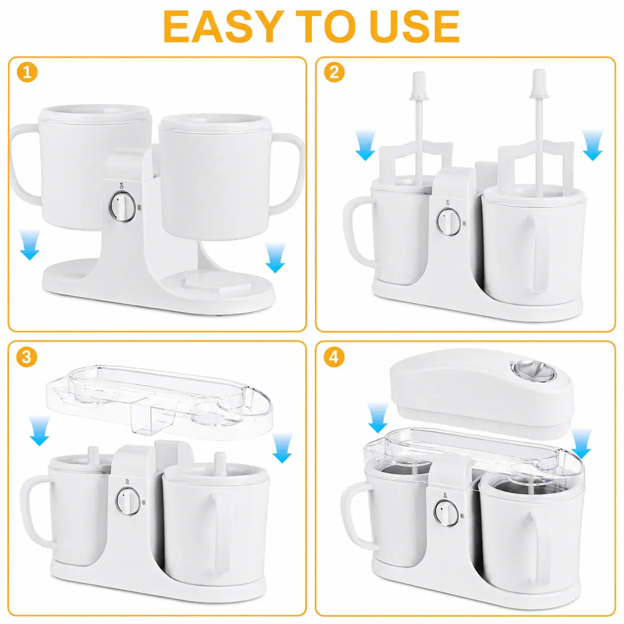 Dual Bowl Countertop Frozen Dessert Maker for Homemade Ice Cream