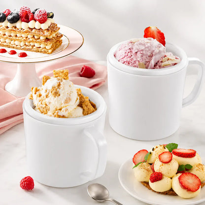 Dual Bowl Countertop Frozen Dessert Maker for Homemade Ice Cream