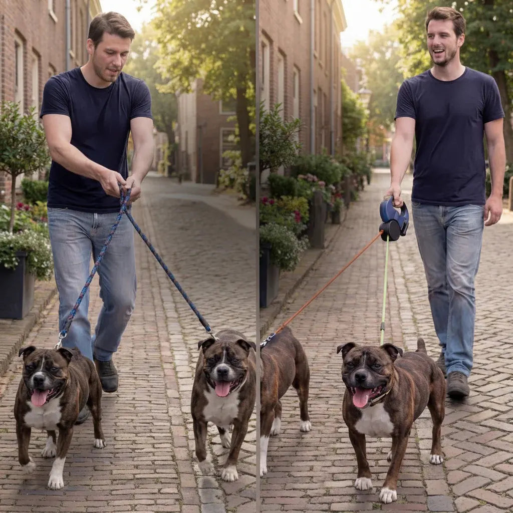 Dual-Dog Retractable Leash Tangle-Free Walking Lead