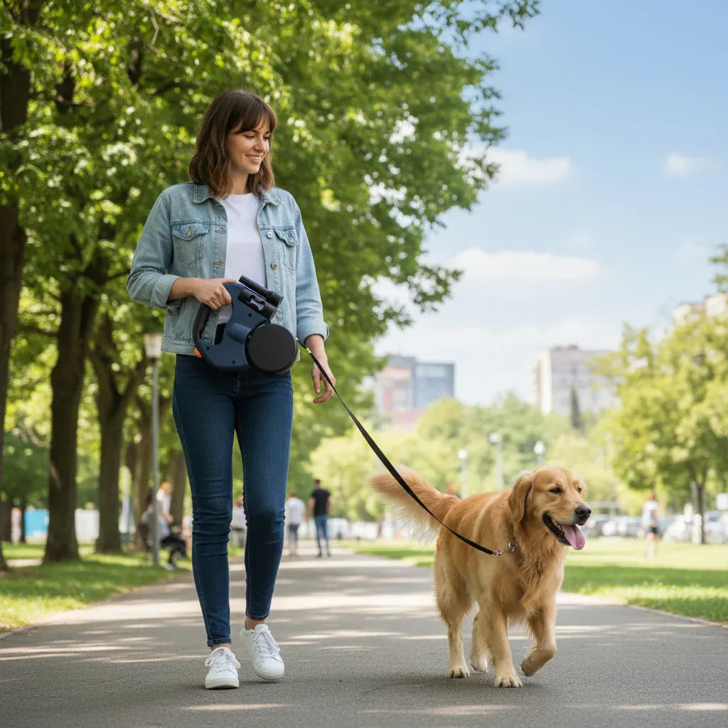 Dual-Dog Retractable Leash Tangle-Free Walking Lead