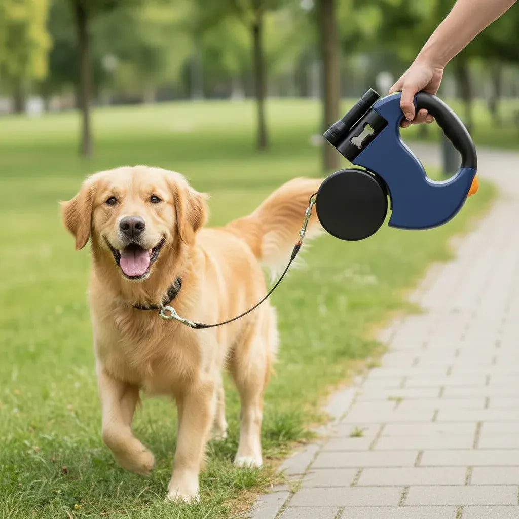 Dual-Dog Retractable Leash Tangle-Free Walking Lead