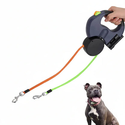 Dual-Dog Retractable Leash Tangle-Free Walking Lead