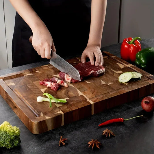 Durable End Grain Acacia Wood Chopping Block Kitchen Cutting Board