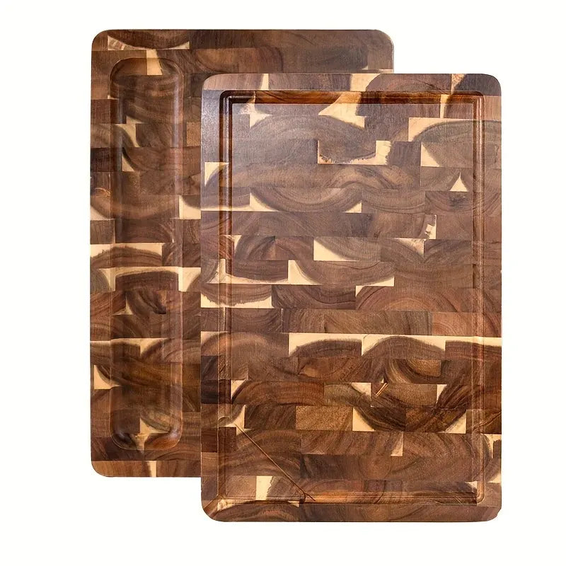 Durable End Grain Acacia Wood Chopping Block Kitchen Cutting Board