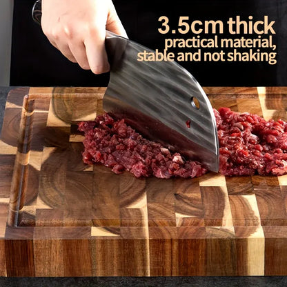 Durable End Grain Acacia Wood Chopping Block Kitchen Cutting Board