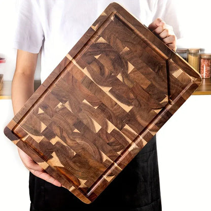 Durable End Grain Acacia Wood Chopping Block Kitchen Cutting Board