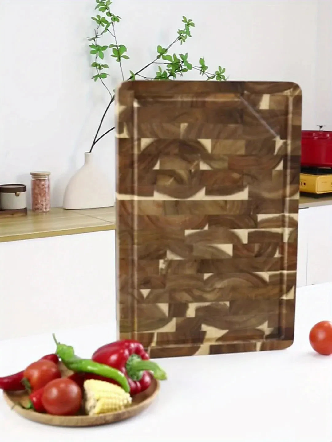 Durable End Grain Acacia Wood Chopping Block Kitchen Cutting Board