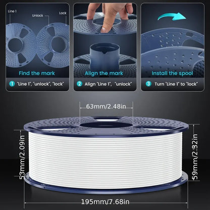 Durable High-Strength PETG Plastic 3D Printer Filament Spool