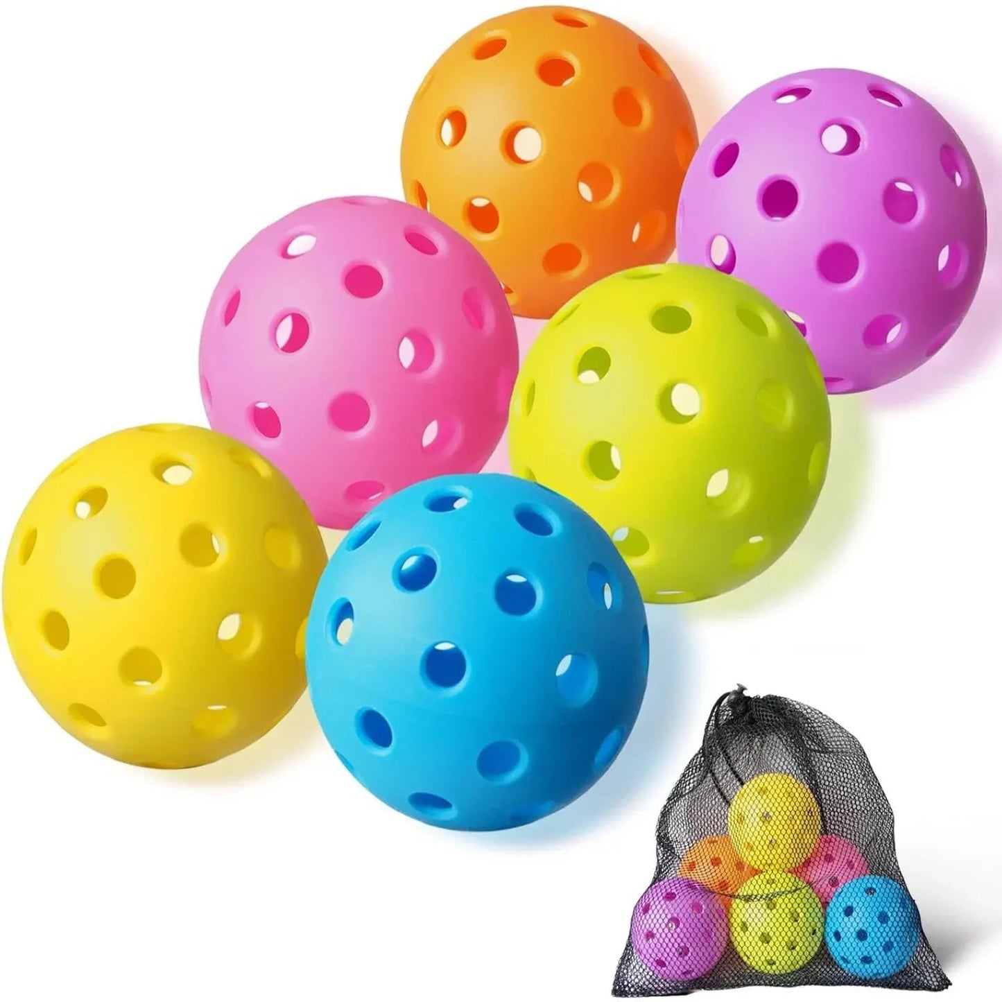 Durable High-Visibility Outdoor Pickleball Set of 6
