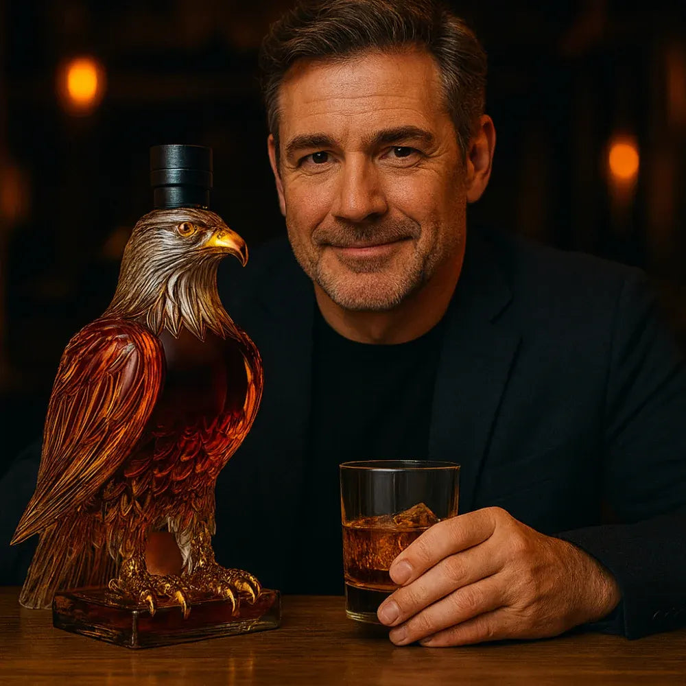 Eagle Design Glass Whiskey Decanter for Decorative Bar Display