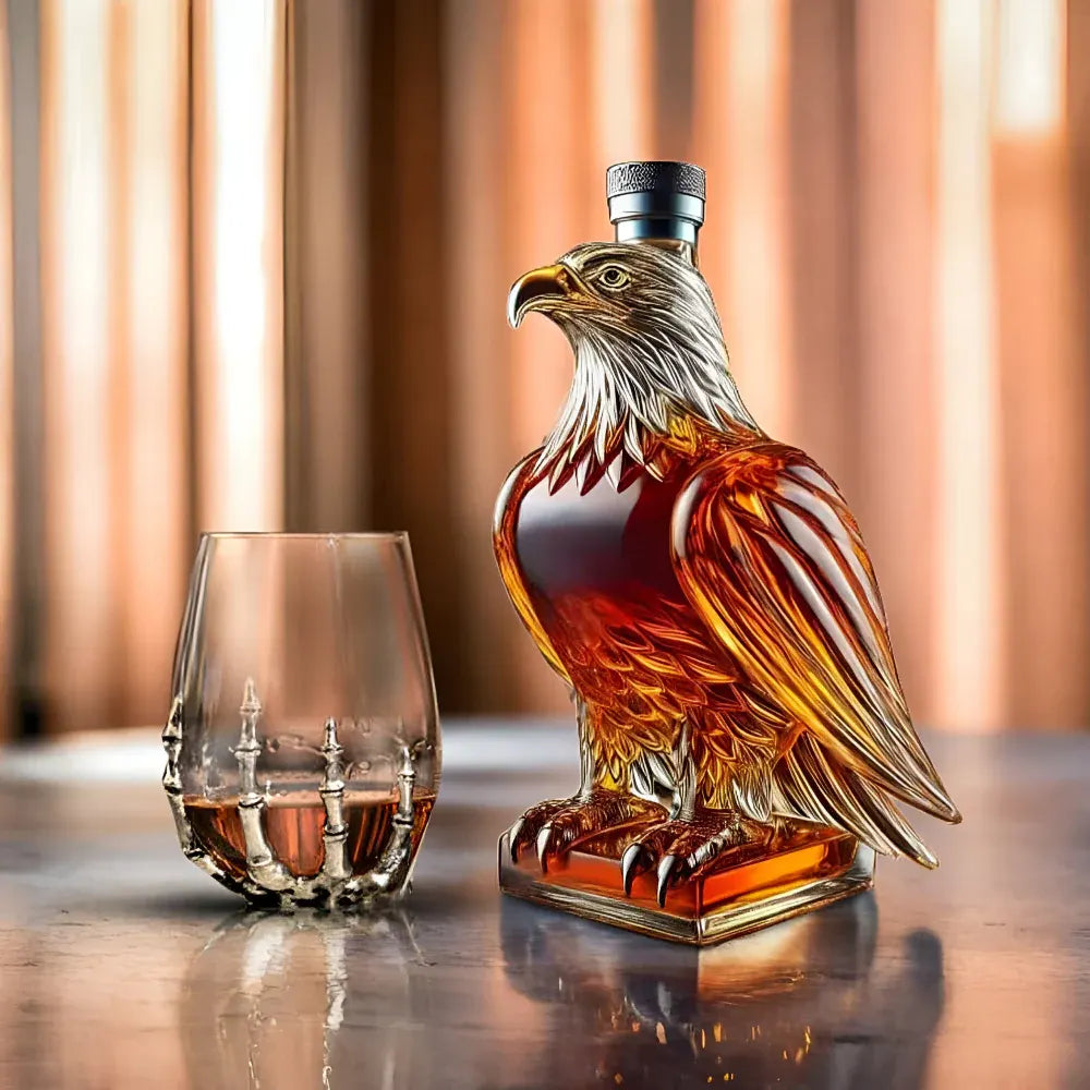 Eagle Design Glass Whiskey Decanter for Decorative Bar Display
