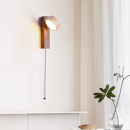 Éclat Wall Sconce | French Wabi-Sabi Bedside Light with Pull Chain Switch
