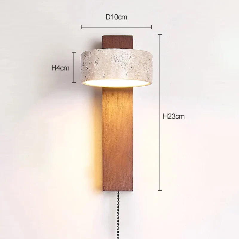 Éclat Wall Sconce | French Wabi-Sabi Bedside Light with Pull Chain Switch
