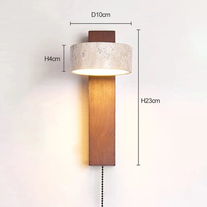 Éclat Wall Sconce | French Wabi-Sabi Bedside Light with Pull Chain Switch