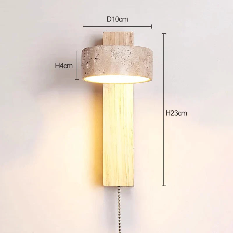 Éclat Wall Sconce | French Wabi-Sabi Bedside Light with Pull Chain Switch