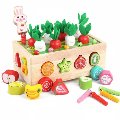 Educational Wooden Farm Playset for Montessori Learning