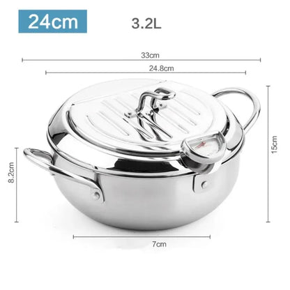 Electric Deep Fryer with Adjustable Temperature Control for Kitchen Cooking