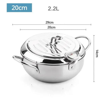 Electric Deep Fryer with Adjustable Temperature Control for Kitchen Cooking