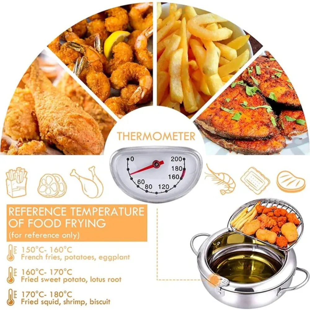 Electric Deep Fryer with Adjustable Temperature Control for Kitchen Cooking