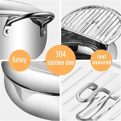 Electric Deep Fryer with Adjustable Temperature Control for Kitchen Cooking