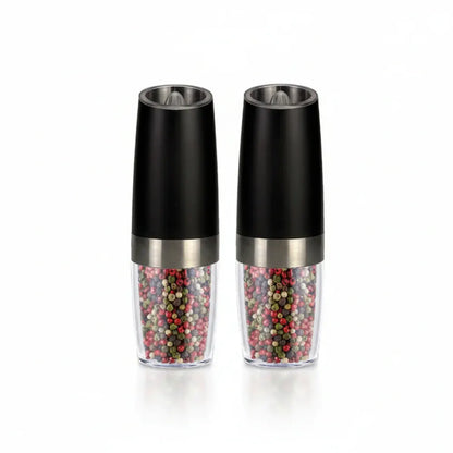 Electric Gravity Salt & Pepper Grinder Set with Adjustable Coarseness