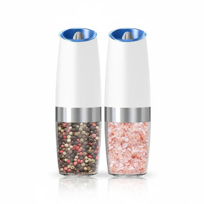 Electric Gravity Salt & Pepper Grinder Set with Adjustable Coarseness