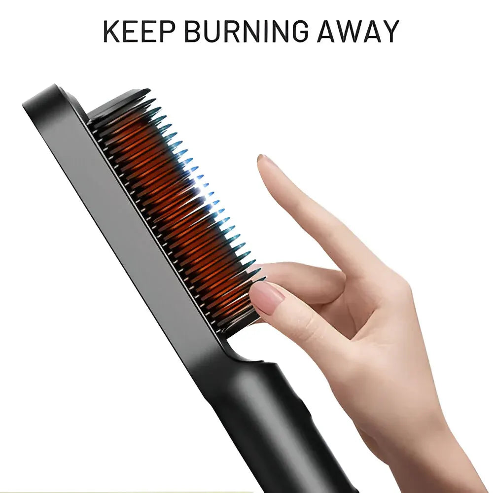Electric Heated Hair Straightening Brush Comb Styler
