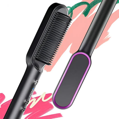 Electric Heated Hair Straightening Brush Comb Styler