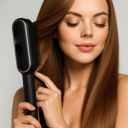 Electric Heated Hair Straightening Brush Comb Styler