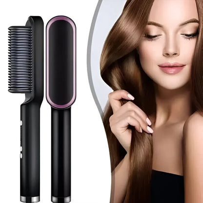Electric Heated Hair Straightening Brush Comb Styler