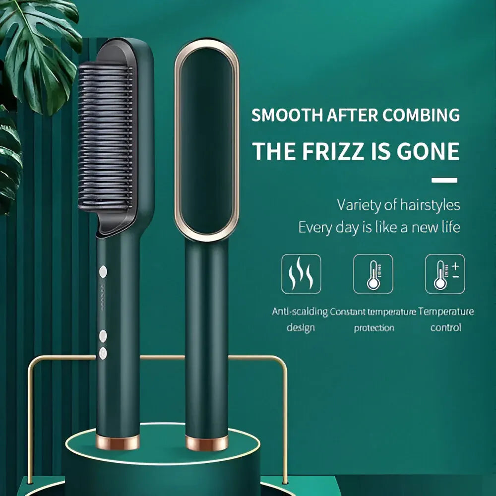 Electric Heated Hair Straightening Brush Comb Styler