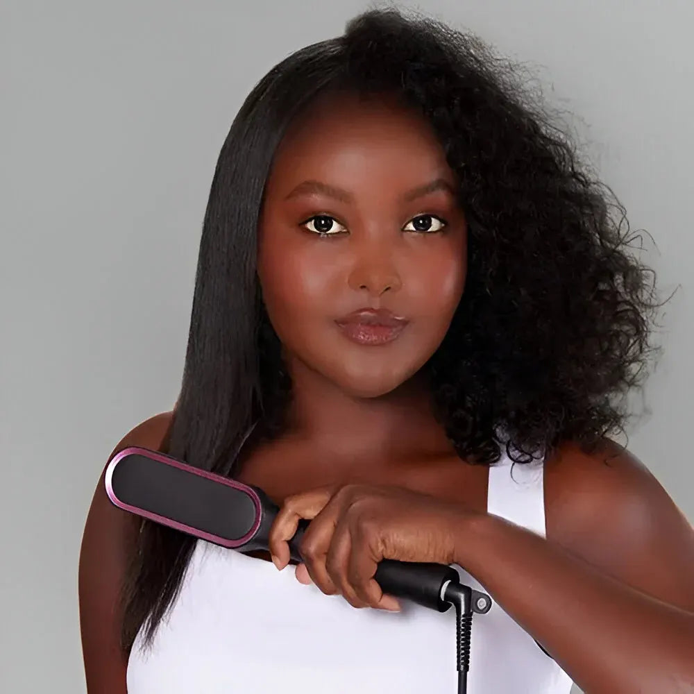 Electric Heated Hair Straightening Brush Comb Styler