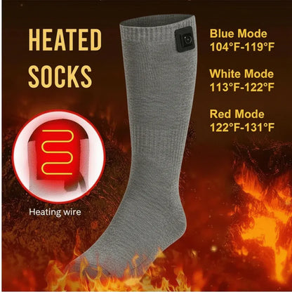 Electric Heated Thermal Socks for Winter Outdoor Foot Warmth