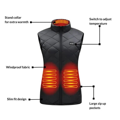 Electric Heated Vest for Women - Outdoor Winter Warmth