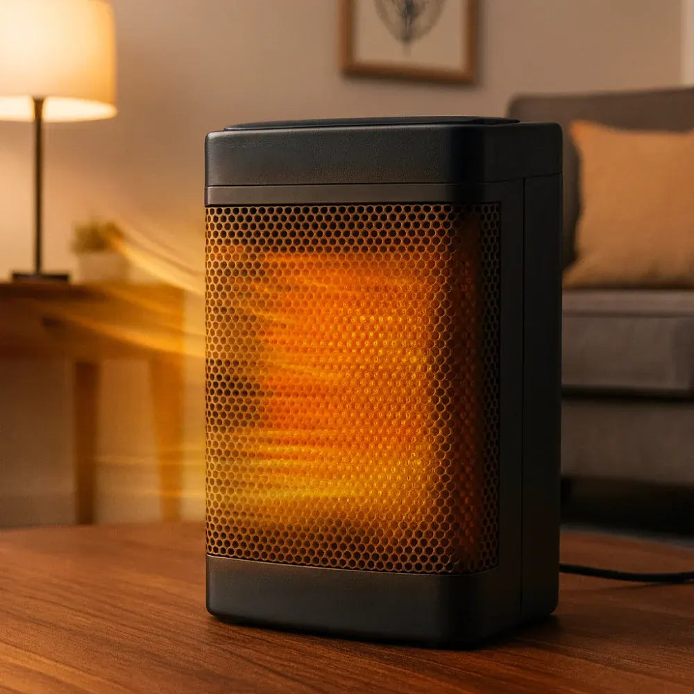 Electric Indoor Space Heater with Thermostat and Oscillating Timer
