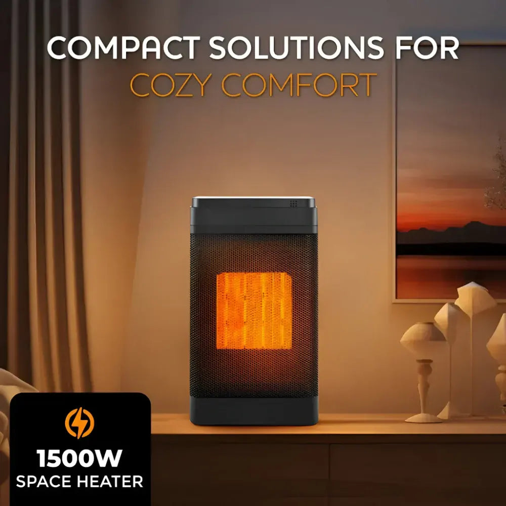 Electric Indoor Space Heater with Thermostat and Oscillating Timer