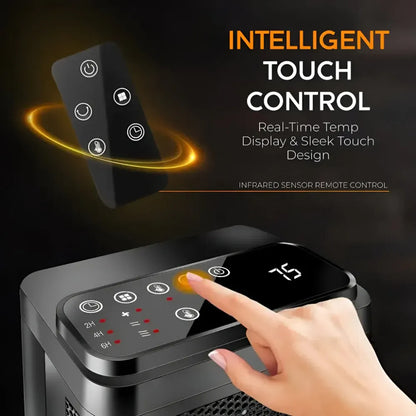 Electric Indoor Space Heater with Thermostat and Oscillating Timer