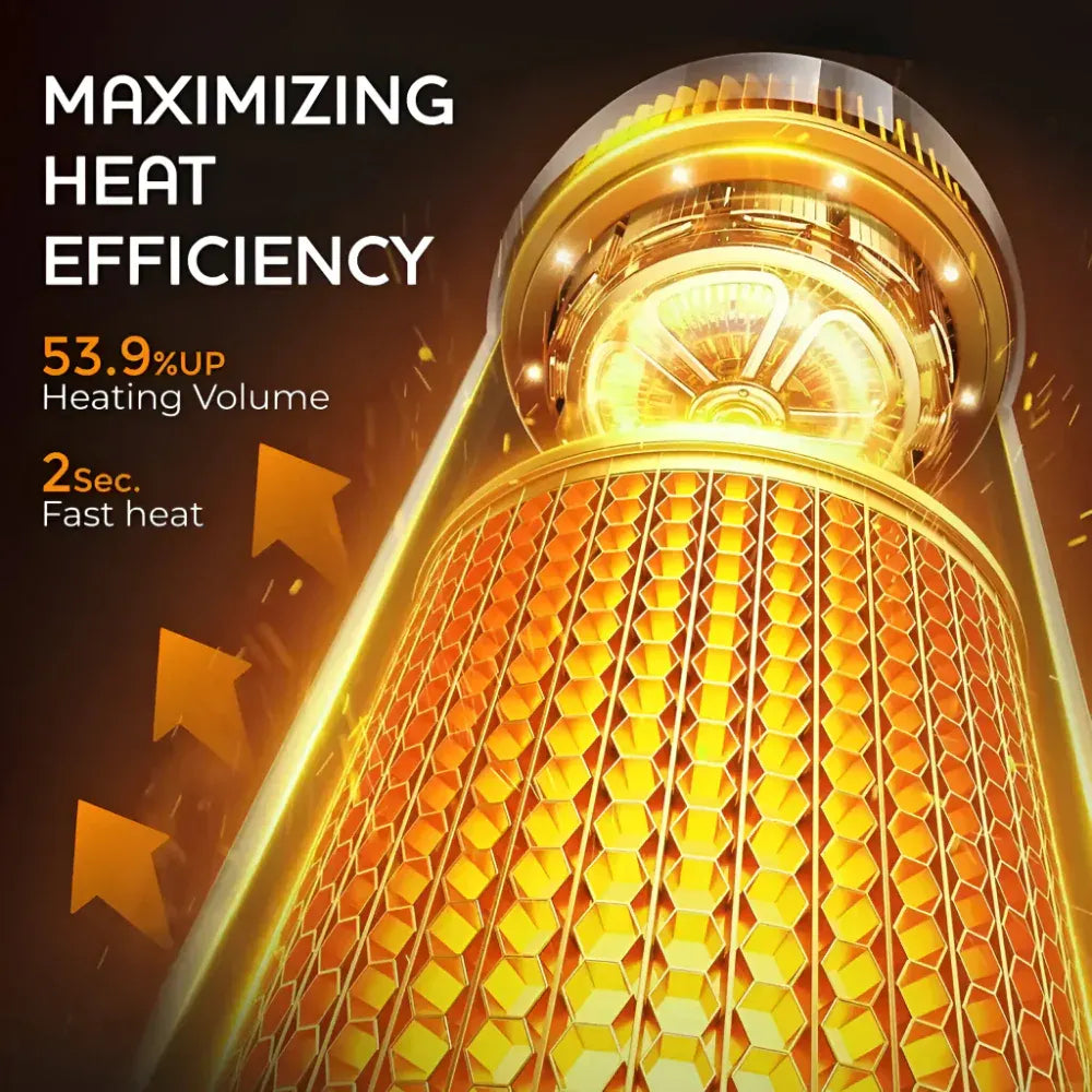Electric Indoor Space Heater with Thermostat and Oscillating Timer