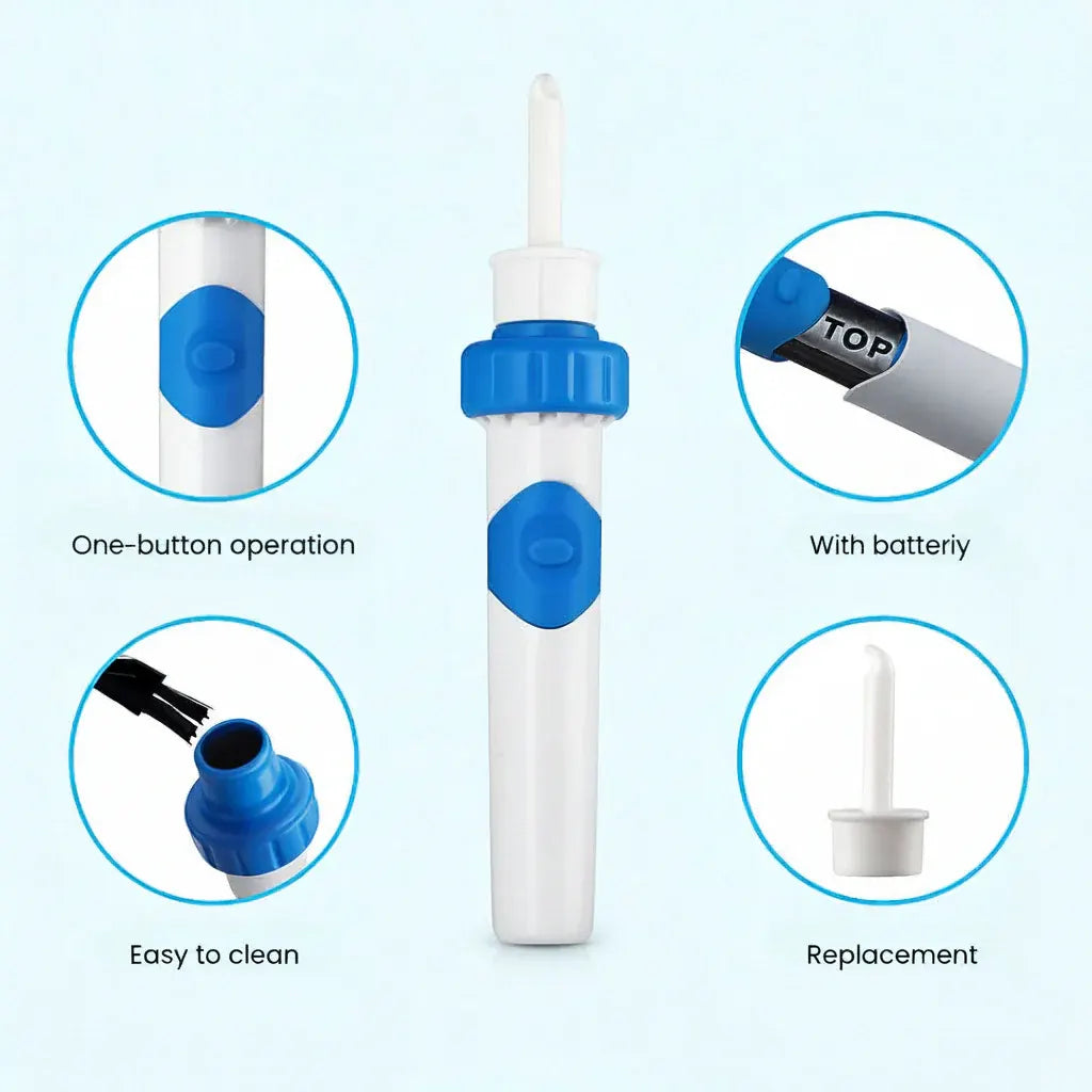 Electric Silicone Ear Wax Suction Remover with Gentle Soft Tip