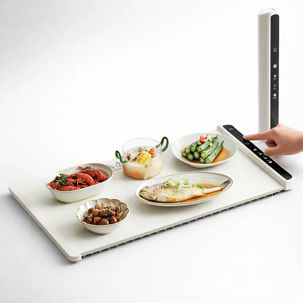 Electric Tabletop Food Warming Mat with Heat-Resistant Serving Surface