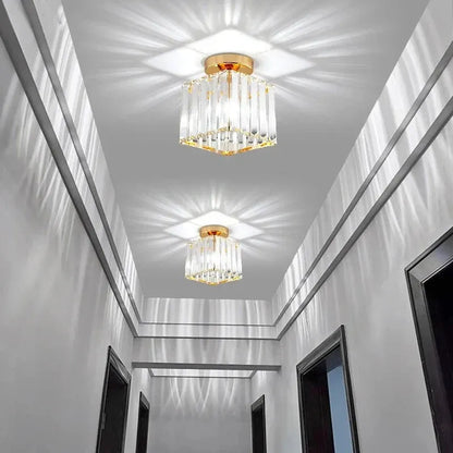 Elegant Crystal Ceiling Lamp for Hallways & Aisles