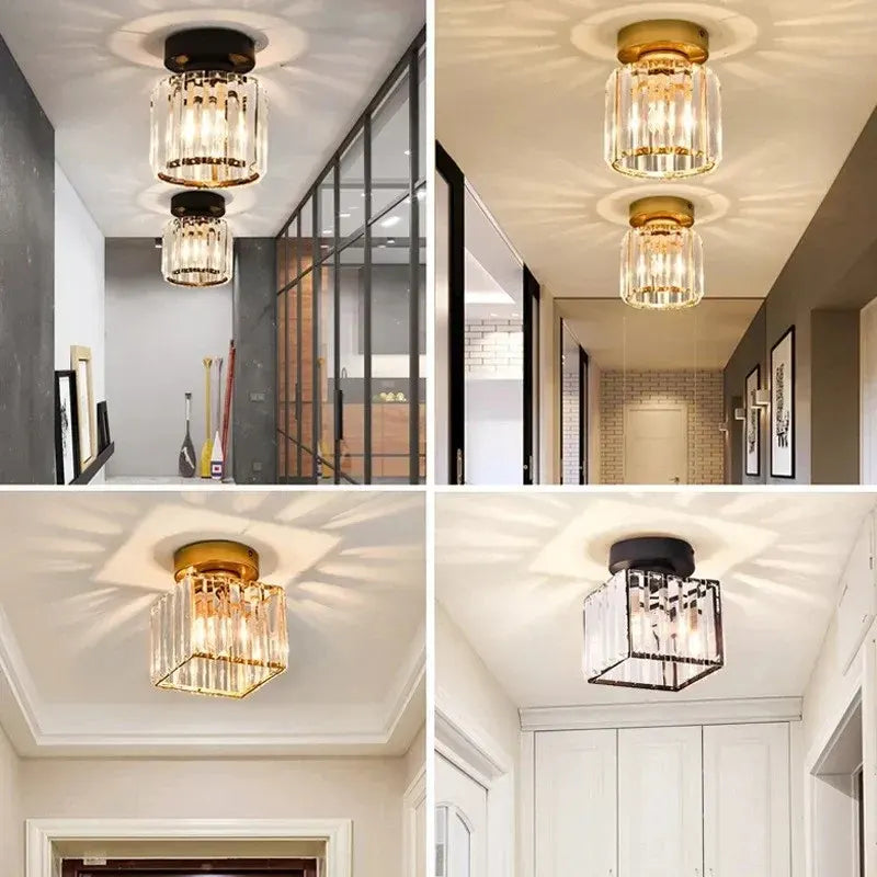 Elegant Crystal Ceiling Lamp for Hallways & Aisles