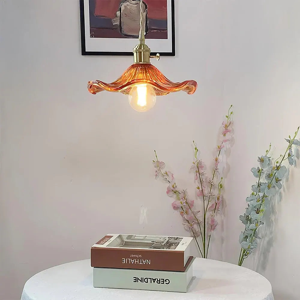 Elegant Flower Glass LED Pendant Light for Stylish Room Illumination