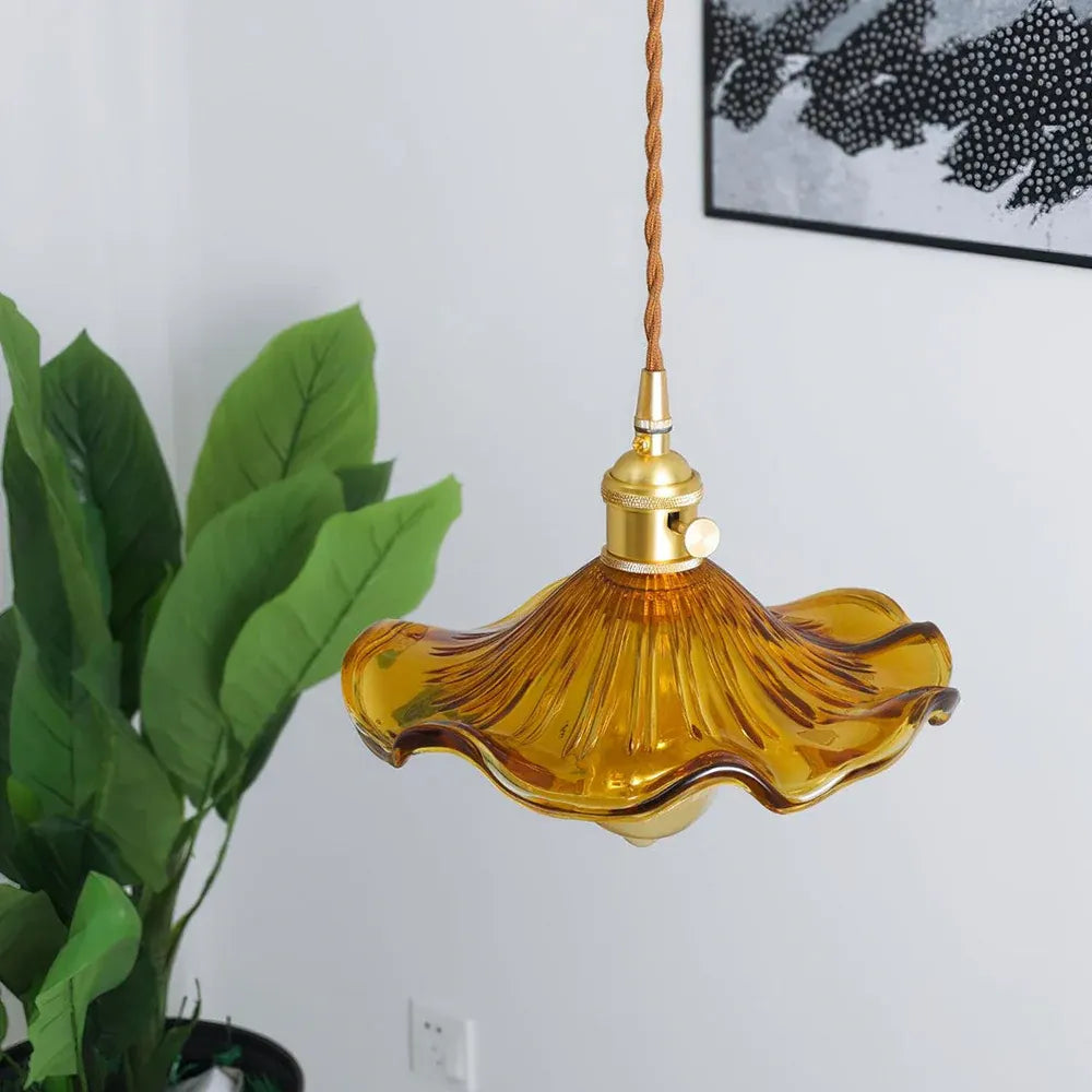 Elegant Flower Glass LED Pendant Light for Stylish Room Illumination