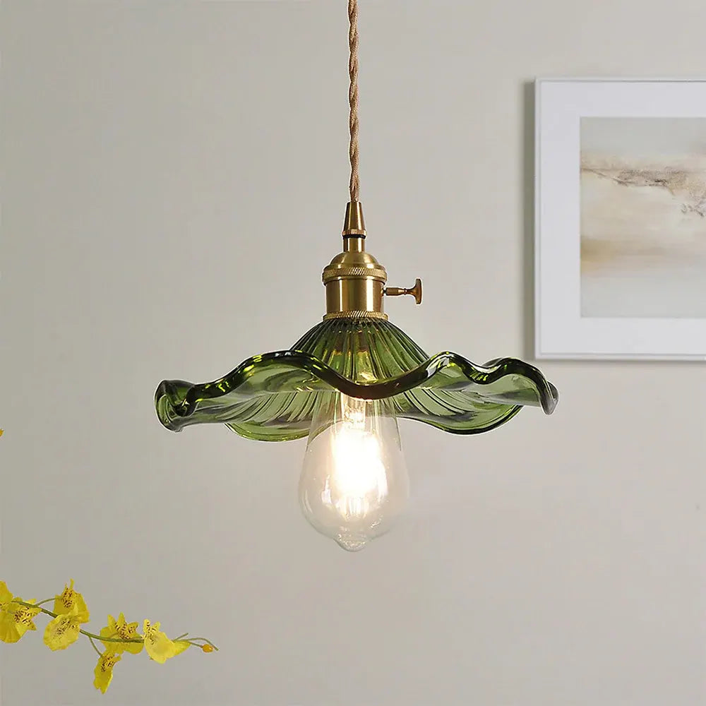 Elegant Flower Glass LED Pendant Light for Stylish Room Illumination